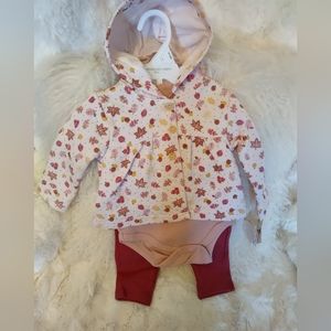 Catherine Malandrino baby, 6-9 mo 3 pc Set, Hooded Jacket, Onesie, Pants. NWTs